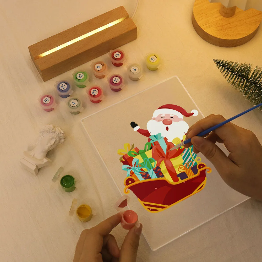 Figured'Art Kerstman 01 Schilderen op Nummer LED 15x20 cm