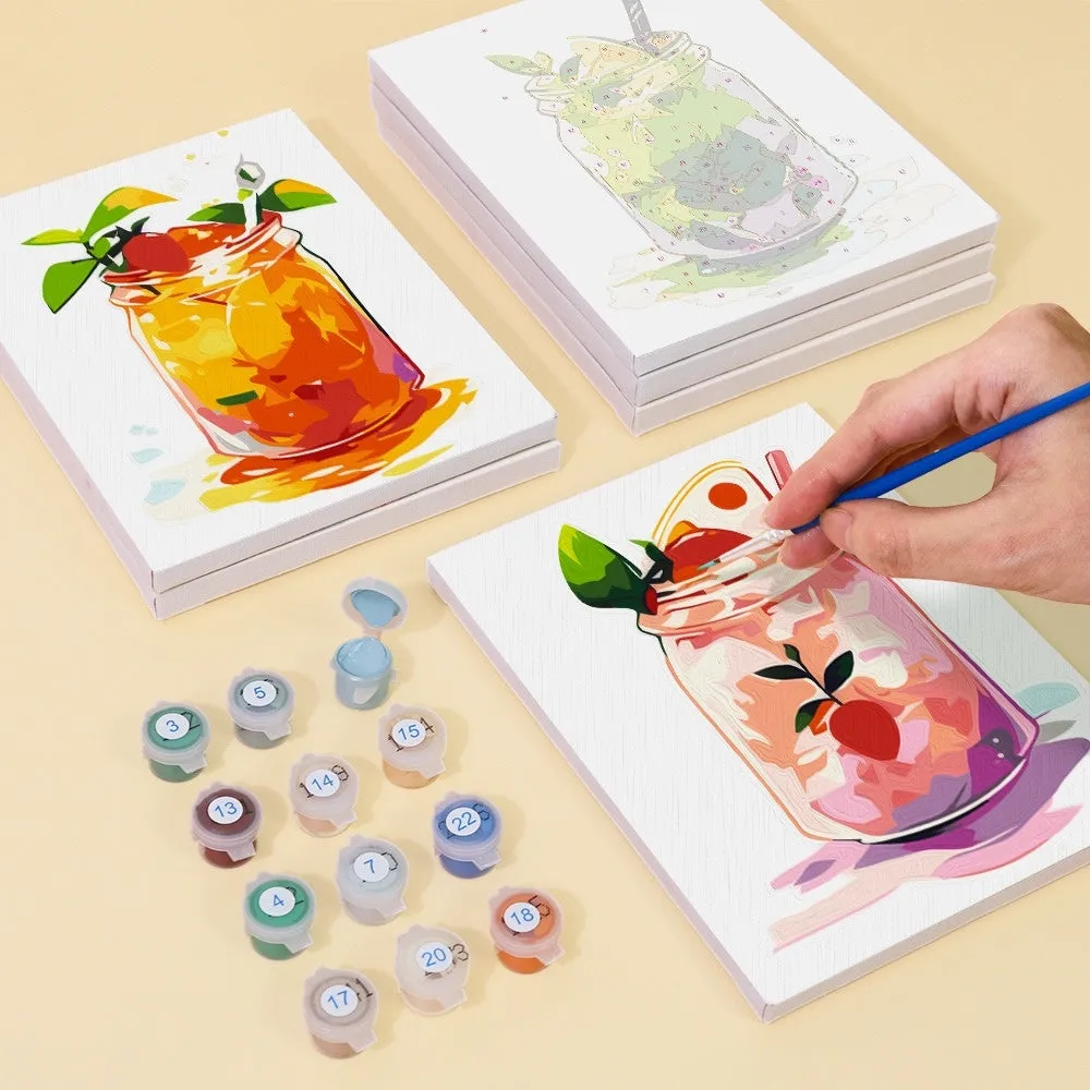 Figured'Art Fruitige Mason Jar Dranken mini schilderen op nummer 6st