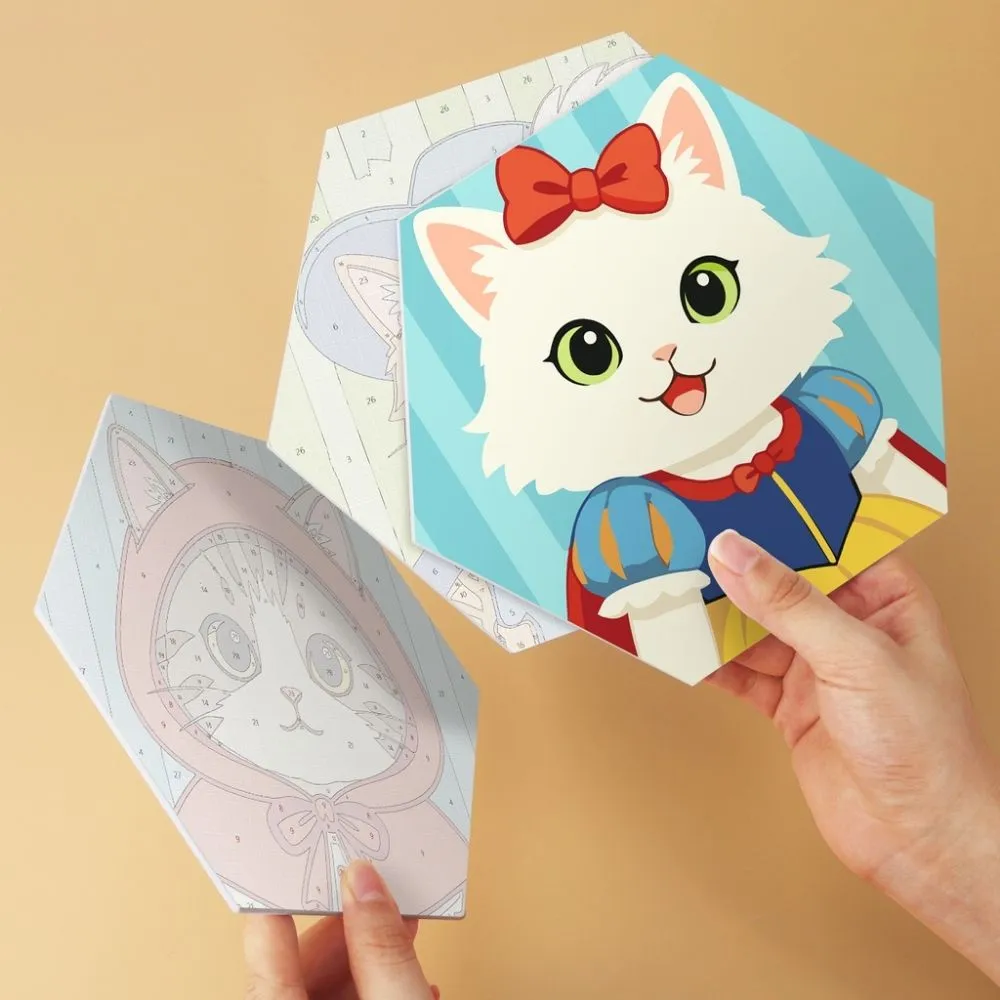 Figured'Art Mini Serie Kattenvrienden schilderen op nummer 6 stuks