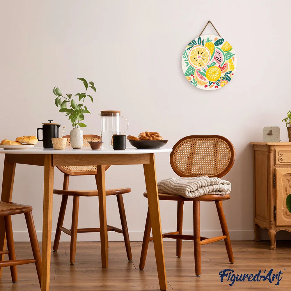 Figured'Art Vruchten diamond painting houten schijf 30 cm