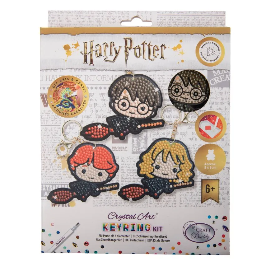 Craft Buddy Crystal Art Harry Potter Flying sleutelhangers 3 st