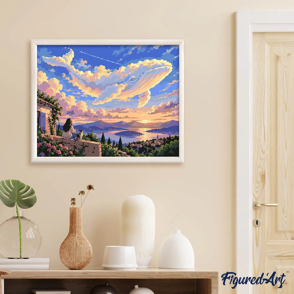 Figured'Art Wolkenwalvis boven de Vallei schilderen op nummer 40x50 cm