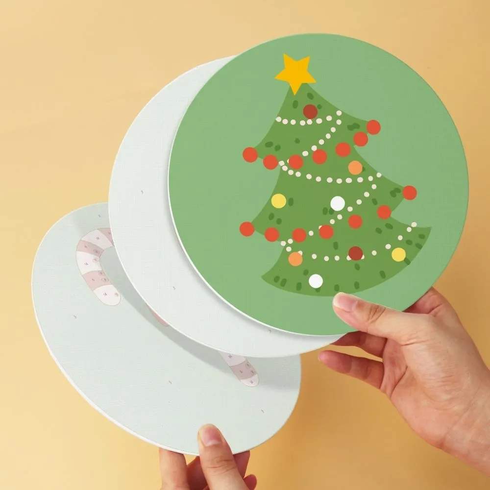 Figured'Art Mini Serie Groene kersticonen schilderen op nummer Ø20cm 6 stuks beginners
