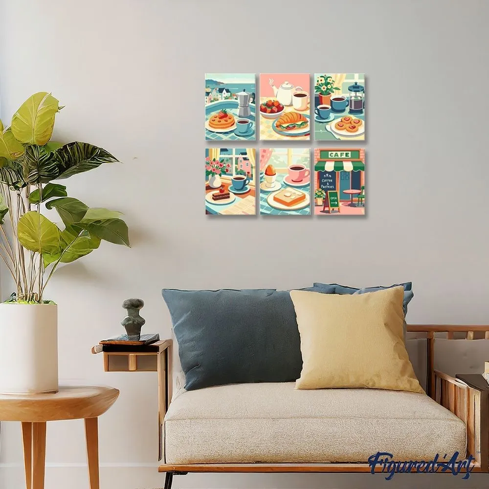 Figured'Art Mini Café Genot schilderen op nummer 6x 15x20 cm