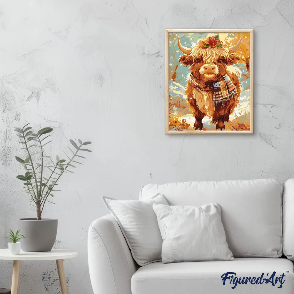 Figured'Art Schotse Hooglander schilderen op nummers 40x50 cm dier