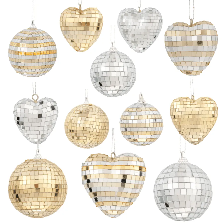 Craft Buddy Disco Ball hangers knutselset goud-zilver 12 stuks