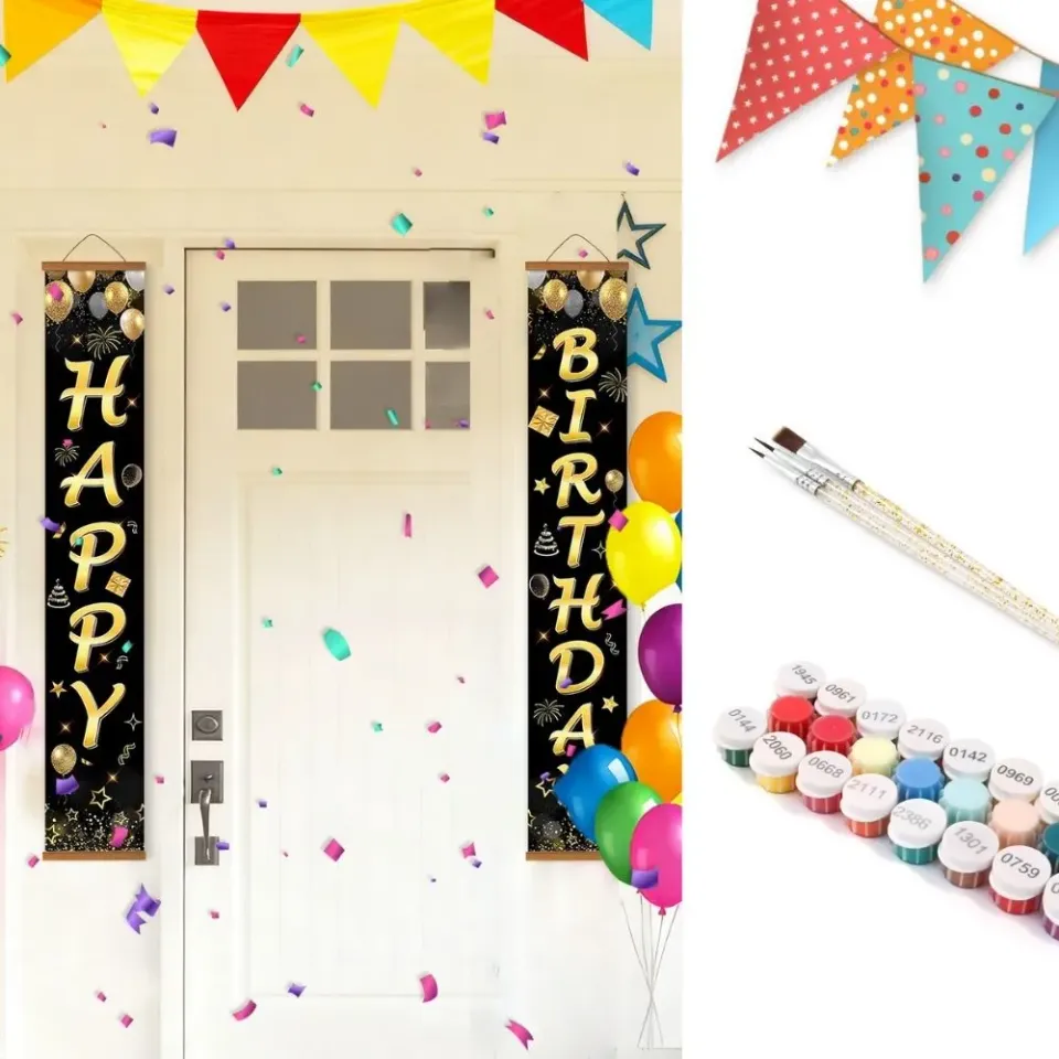Figured'Art Feestvlaggetjes DIY deur banners schilderen 20x120cm