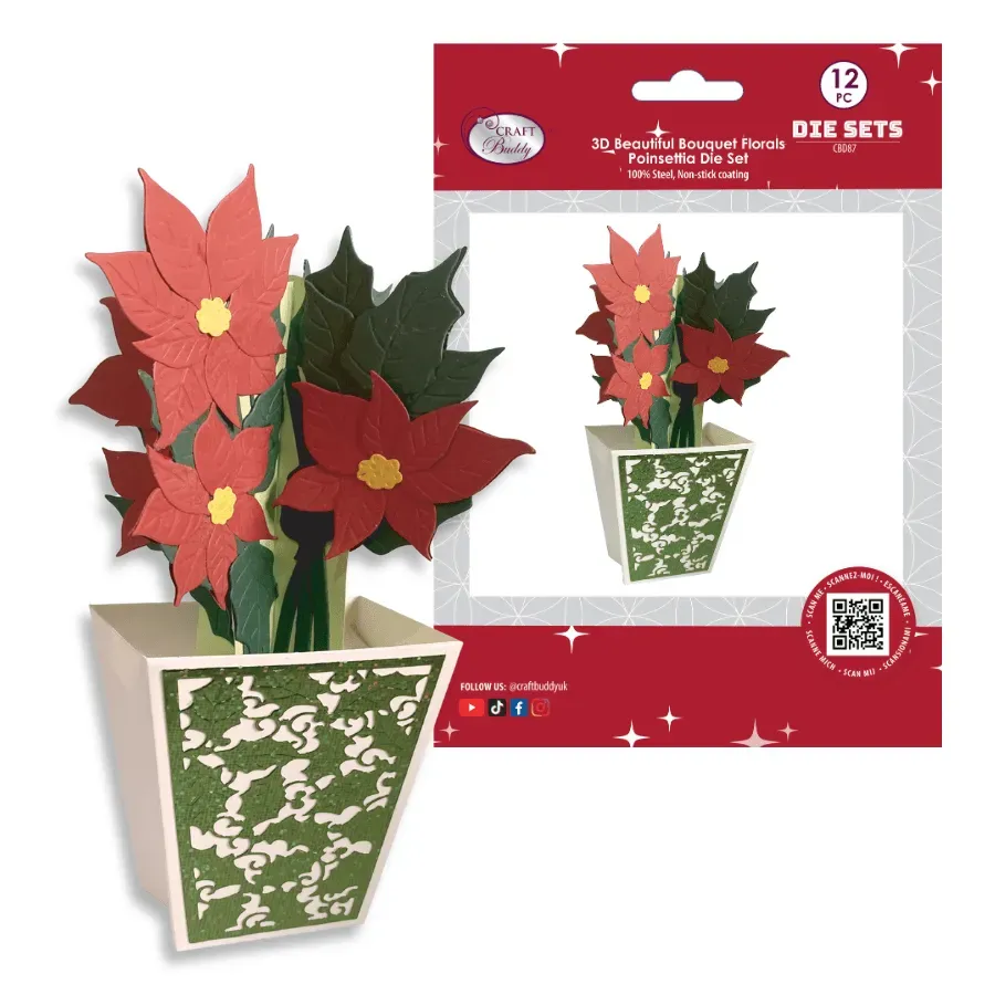 Craft Buddy Beautiful Bouquet Poinsettia snijmallen 12-delig