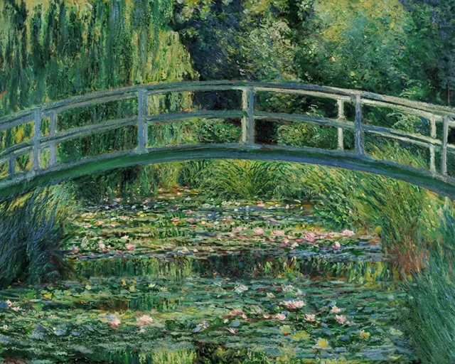 Figured'Art Waterlelies en Japanse brug Monet diamond painting 40x50cm