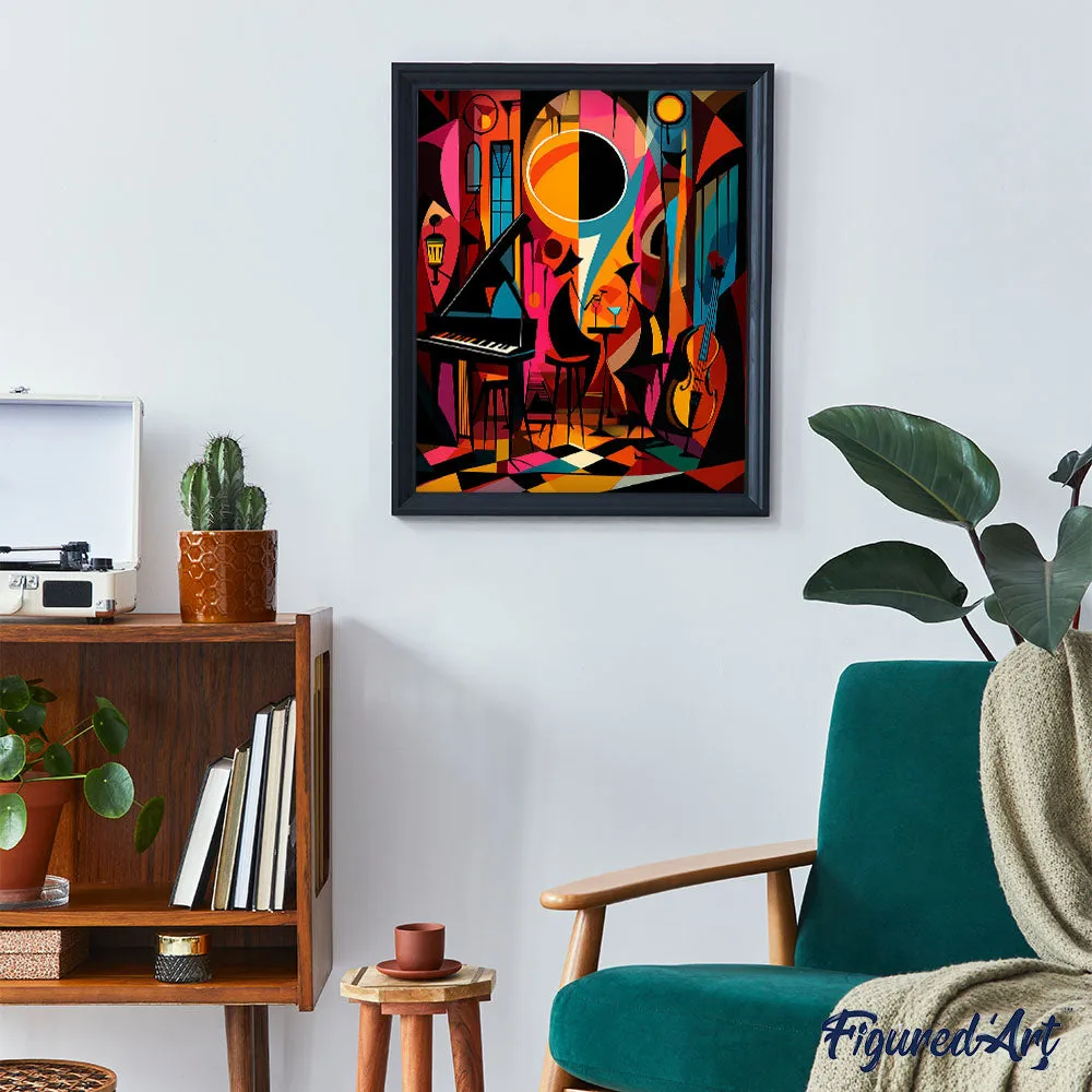 Figured'Art Gedurfd Abstract Jazzclub schilderen op nummer 40x50cm muziek
