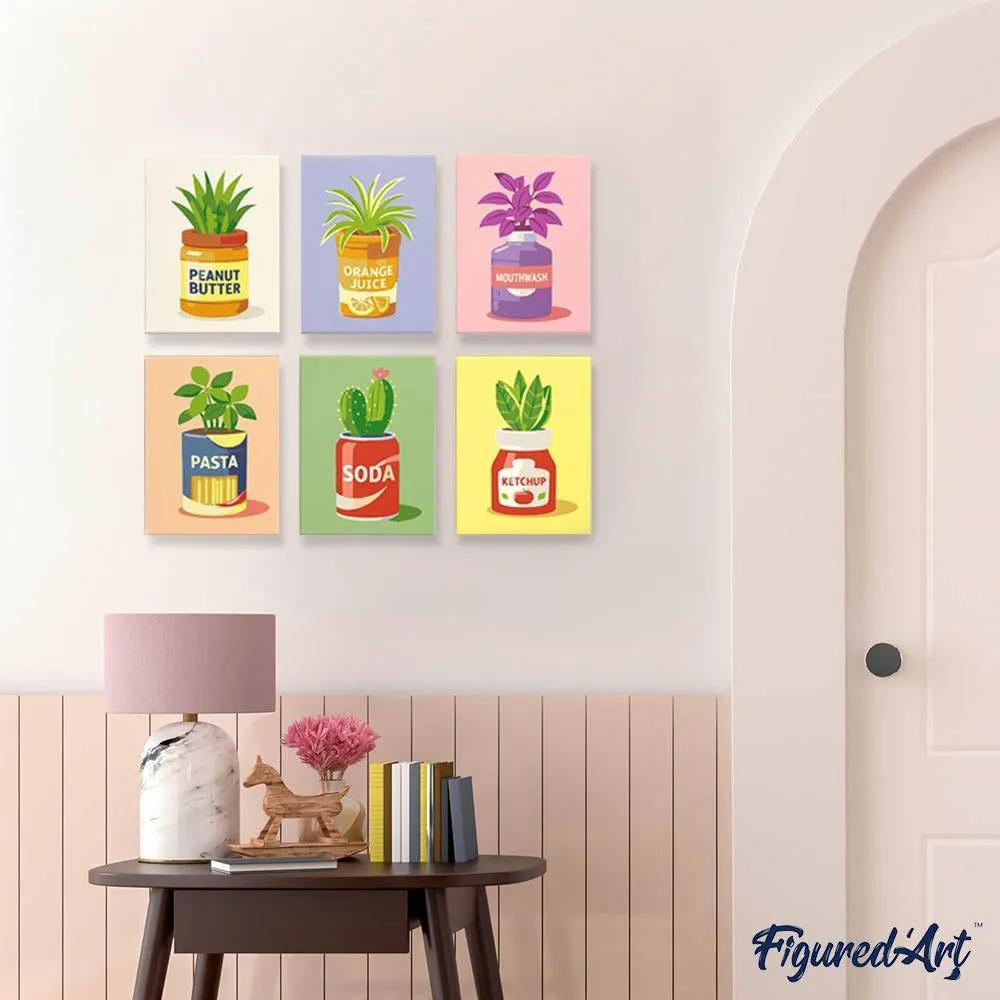 Figured'Art Mini Jardijntje in een Pot schilderen op nummer 15x20cm