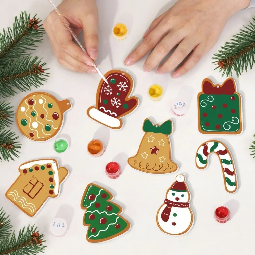 Figured'Art Handschoen Cadeaudoos kerstornamenten schilderen 8 stuks