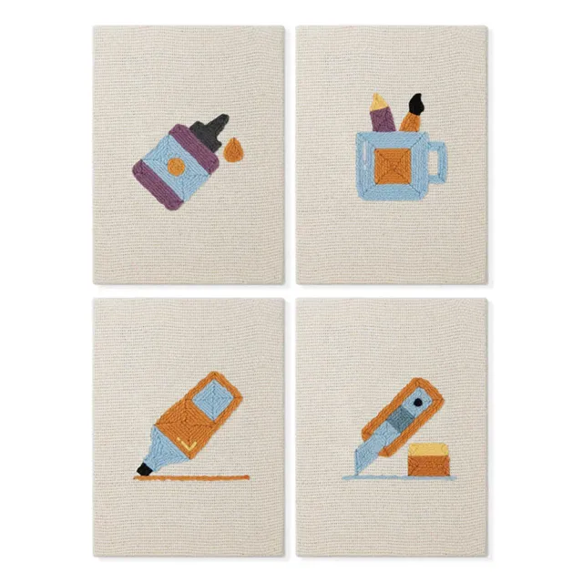 Figured'Art Creatieve Bureau Iconen punch needle set 4 stuks katoen
