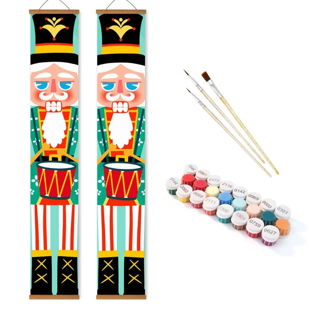 Figured'Art De Speelgoed Soldaat deur banners schilderen op nummer 2x 20x120cm kerst