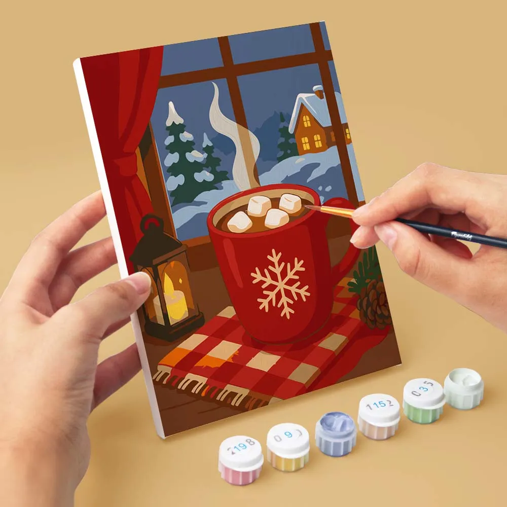 Figured'Art Kerstherinneringen mini schilderen op nummer 6 stuks winter