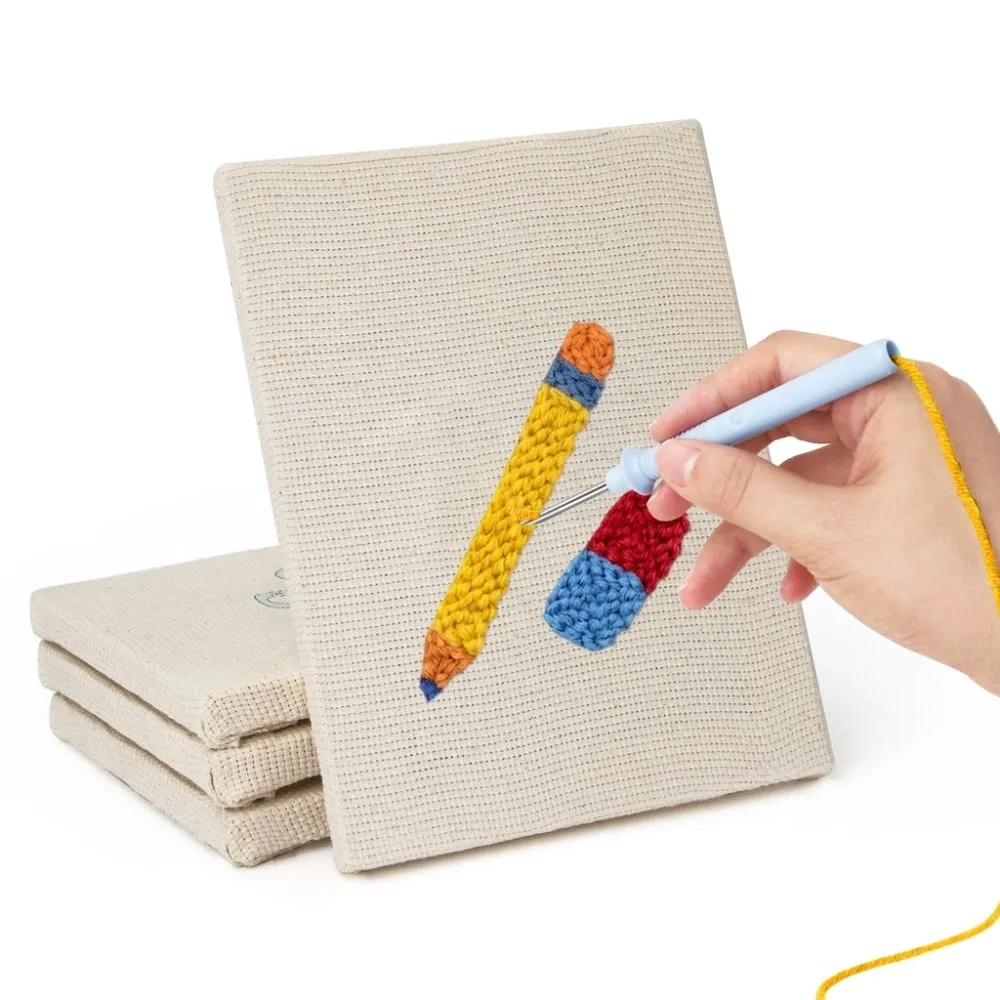 Figured'Art Studie Sfeer punch needle set 4 stuks 15x20 cm