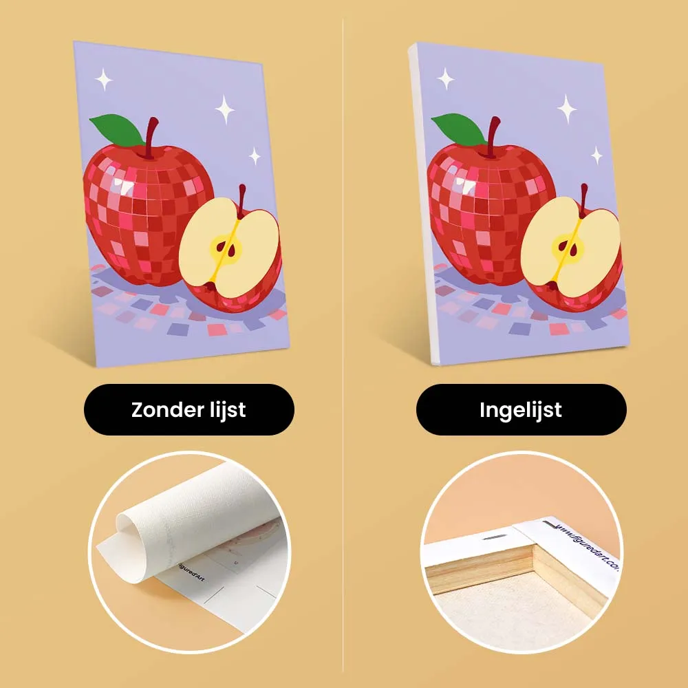 Figured'Art Disco Fruit Collectie schilderen op nummer 15x20 cm 6 stuks