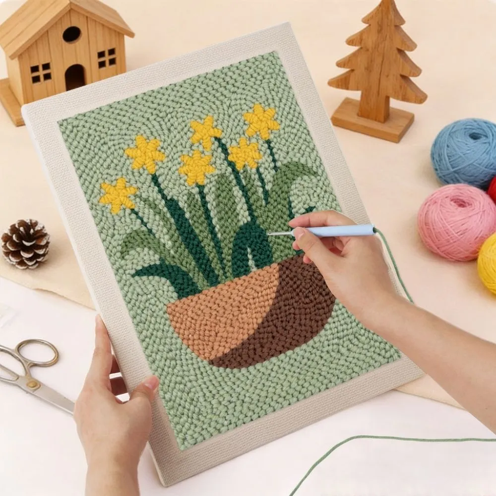 Figured'Art Zonnige Narcissen punch needle 20x30cm bloemen