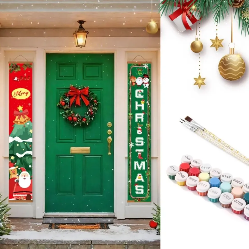 Figured'Art Vrolijk Seizoen deurbanners 2x 20x120cm kerst