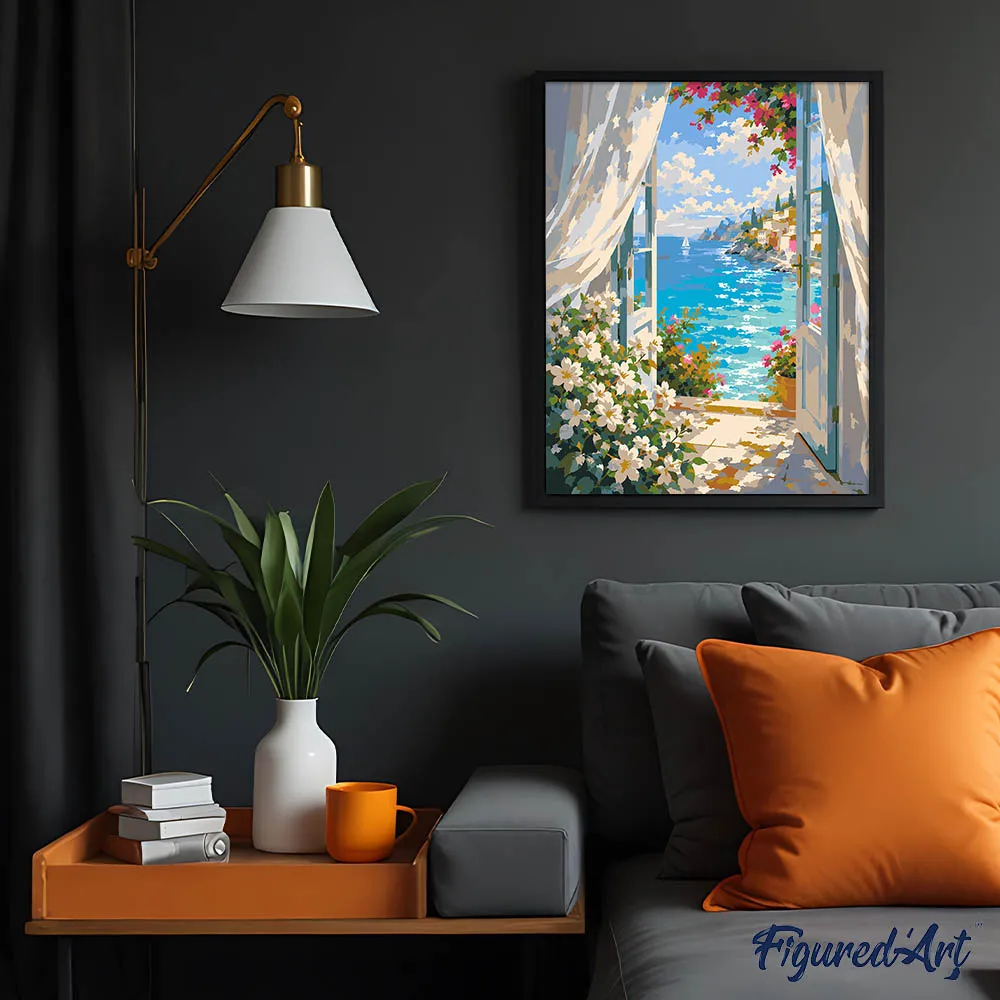Figured'Art Middellands uitzicht schilderen op nummer 40x50 cm