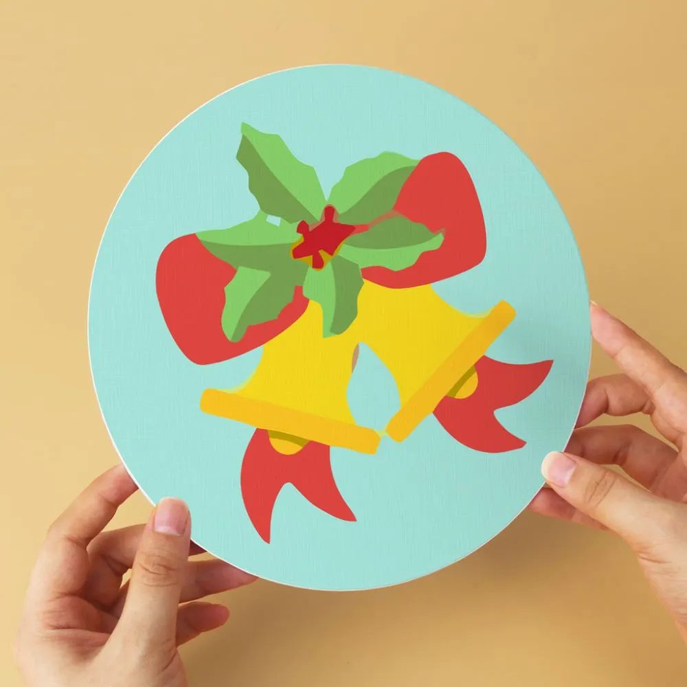 Figured'Art Mini Serie Mintkleurige kersticonen schilderen op nummer 6x Ø20cm