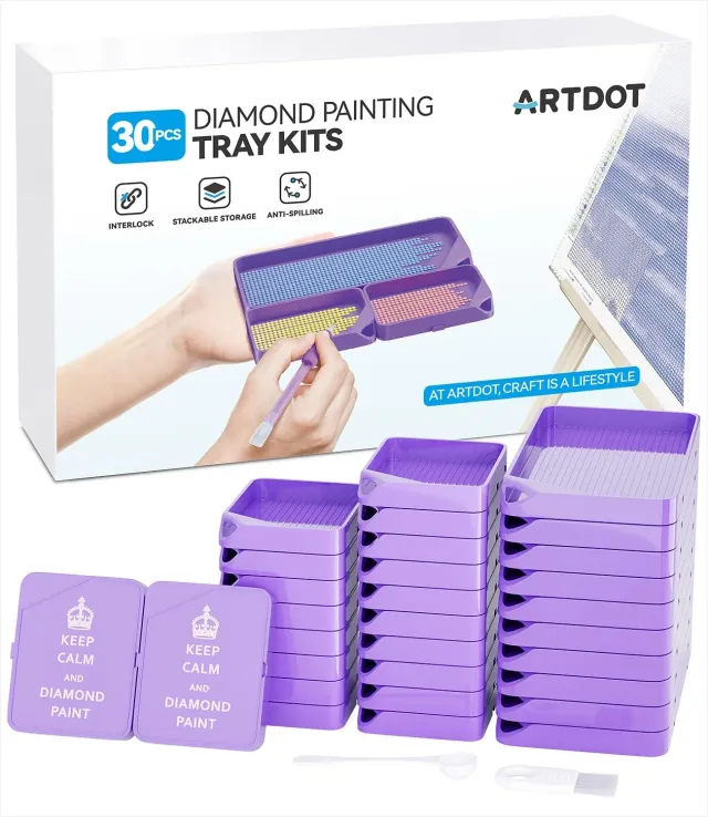 ARTDOT diamond painting bakjes paars 30 stuks stapelbaar