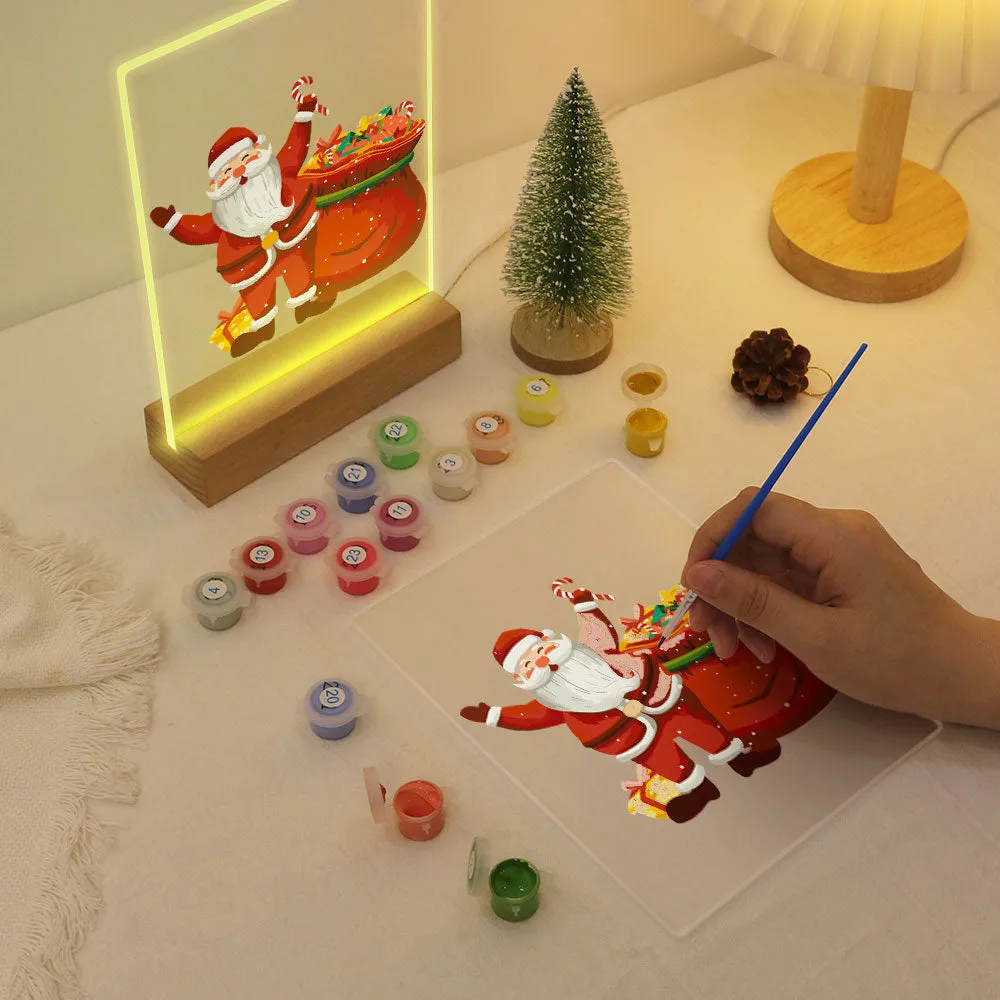 Figured'Art Kerstman 08 schilderen op nummer 15x20cm LED