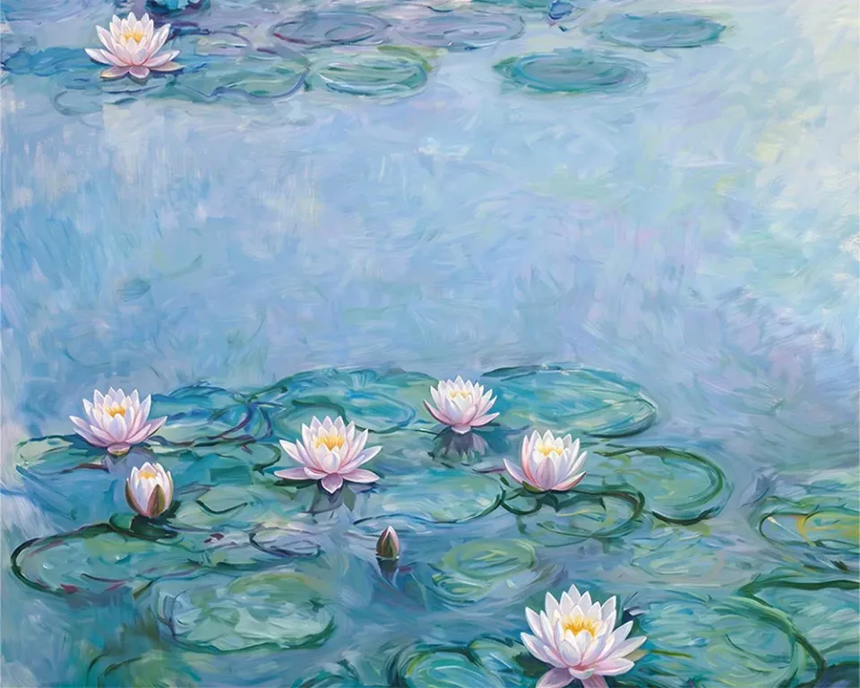 Figured'Art Waterlelies Monet diamond painting 40x50 cm rond