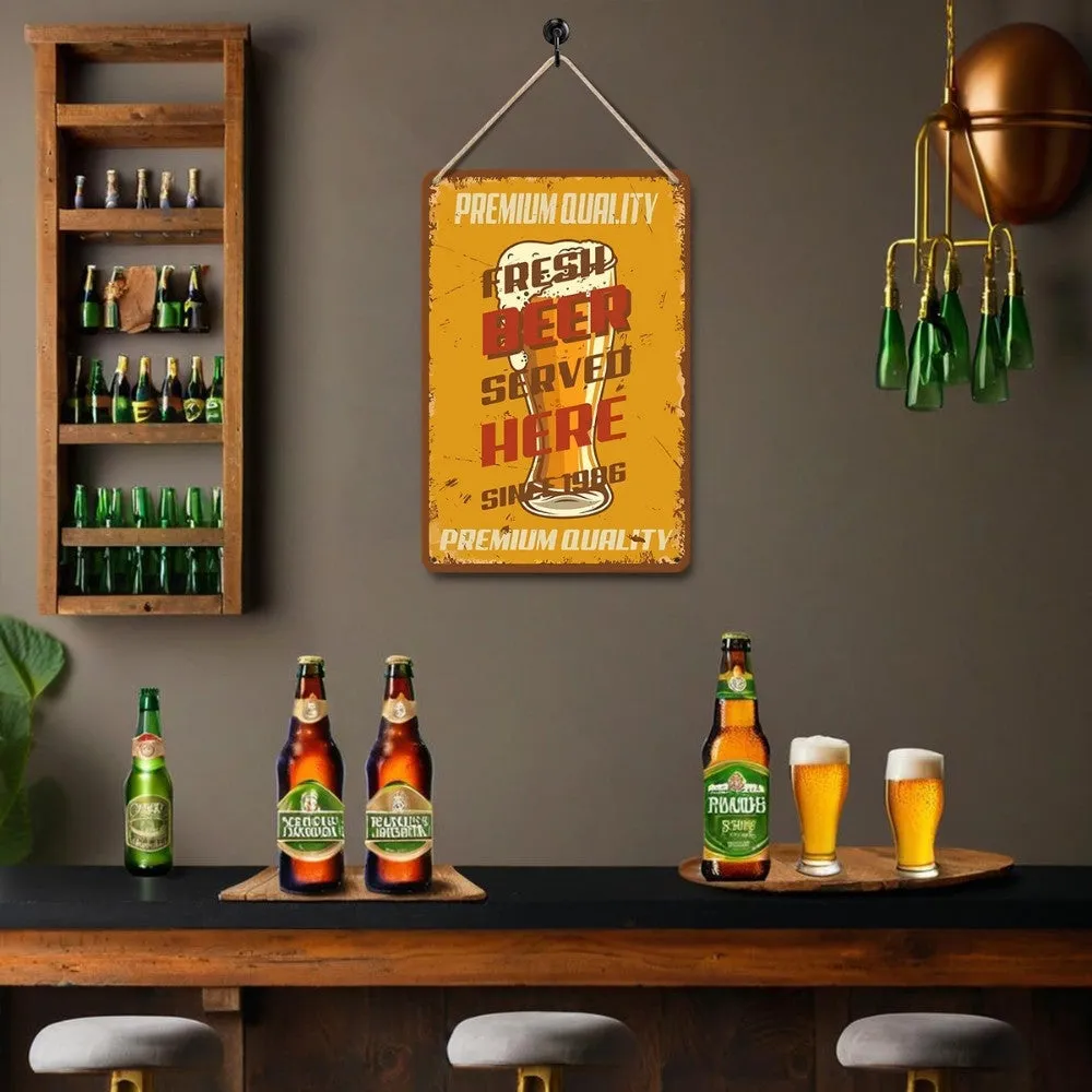 Figured'Art Vers Bier Hier Geserveerd schilderen op nummer 30x20 cm metaal