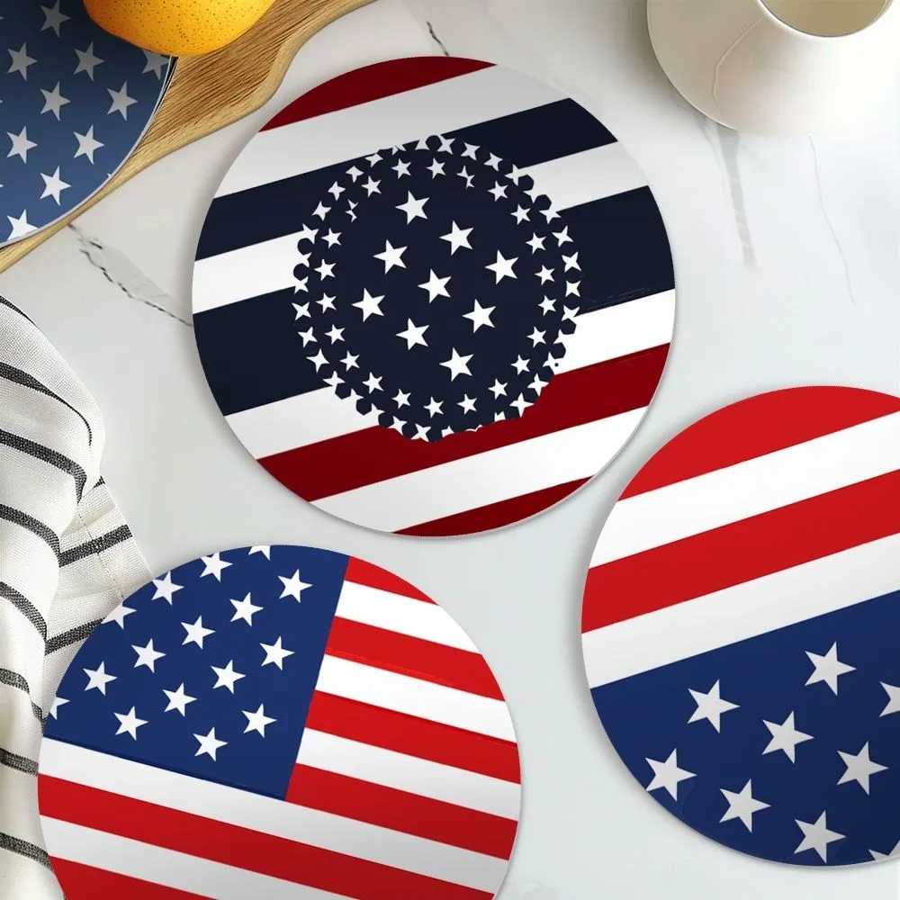 Figured'Art Amerikaanse Vlag schilderen op nummer placemats 6 stuks 20 cm