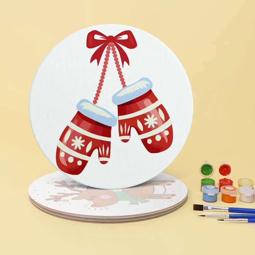 Figured'Art Gezellige Rendier Wantjes tafels set schilderen 20cm kerst