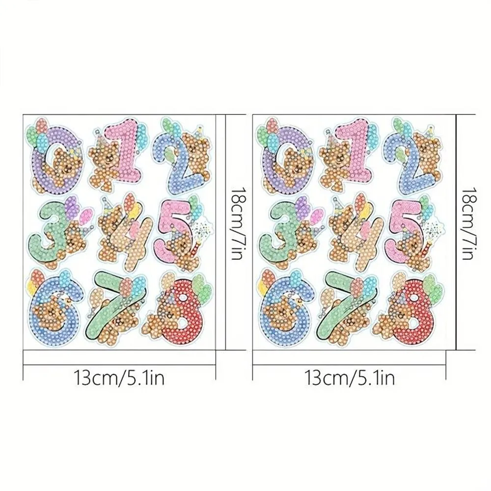 Figured'Art Nummers diamond painting stickers rond 17 stuks