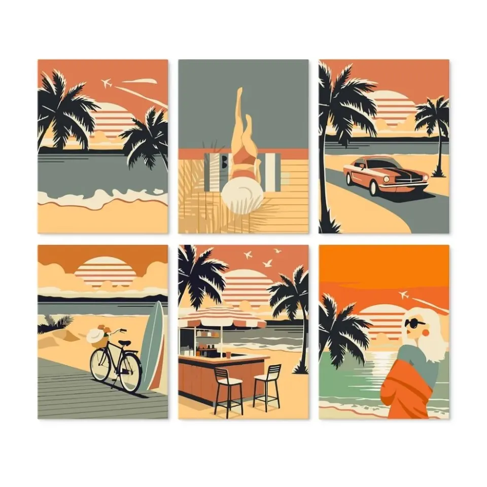 Figured'Art Mini Vintage horizonten schilderen op nummer 15x20cm