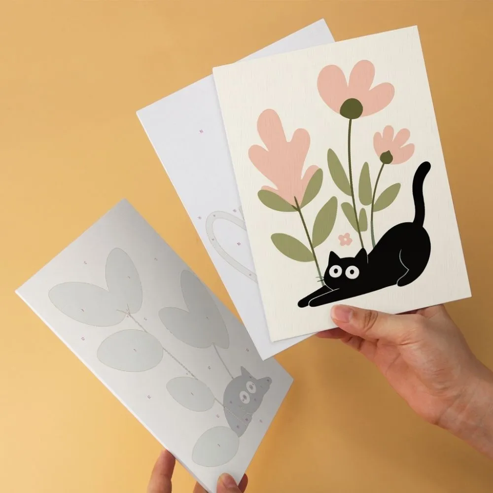 Figured'Art Mini Serie Nieuwsgierige zwarte katten schilderen op nummer 15x20cm 6 stuks