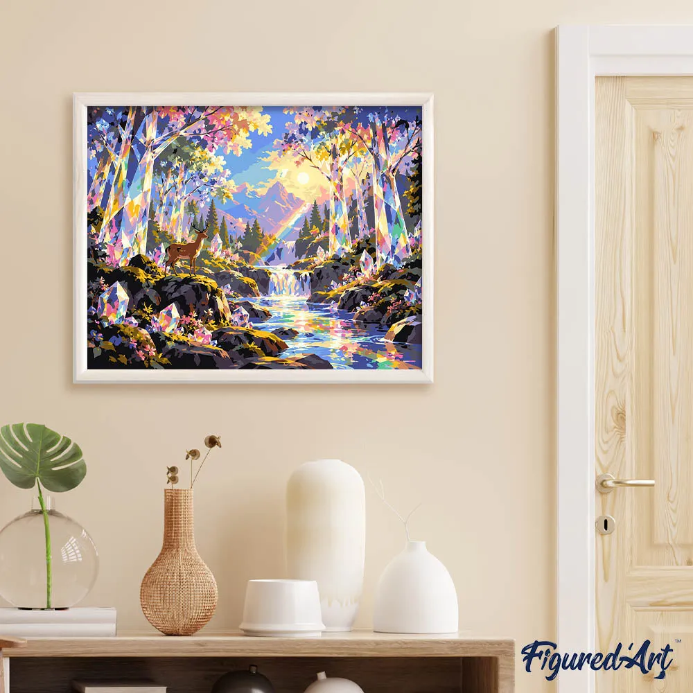 Figured'Art Prismatisch Kristalbos schilderen op nummer 40x50cm