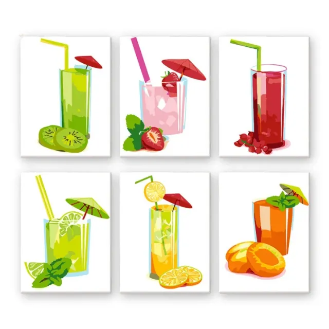Figured'Art Verse Fruitsappen schilderen op nummer 15x20cm 6 stuks