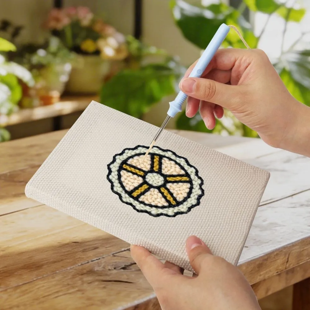 Figured'Art Zoet en Streetfood punch needle set 4 stuks met frame