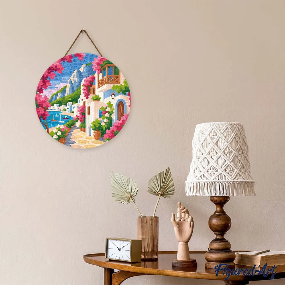 Figured'Art Bloemenlaan Capri diamond painting schijf 30cm
