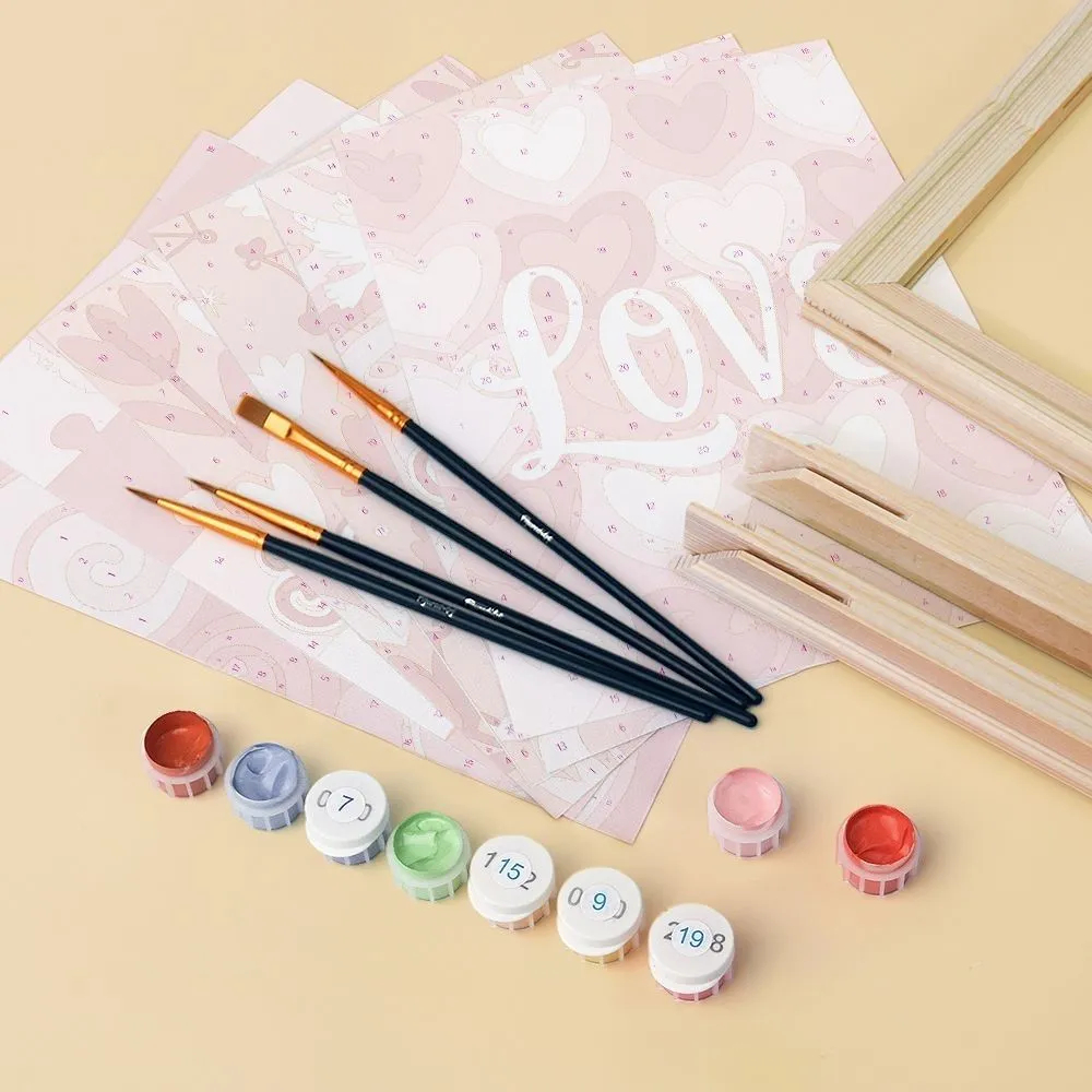 Figured'Art Mini Zoete Hartjes schilderen op nummer 6 stuks 15x20cm
