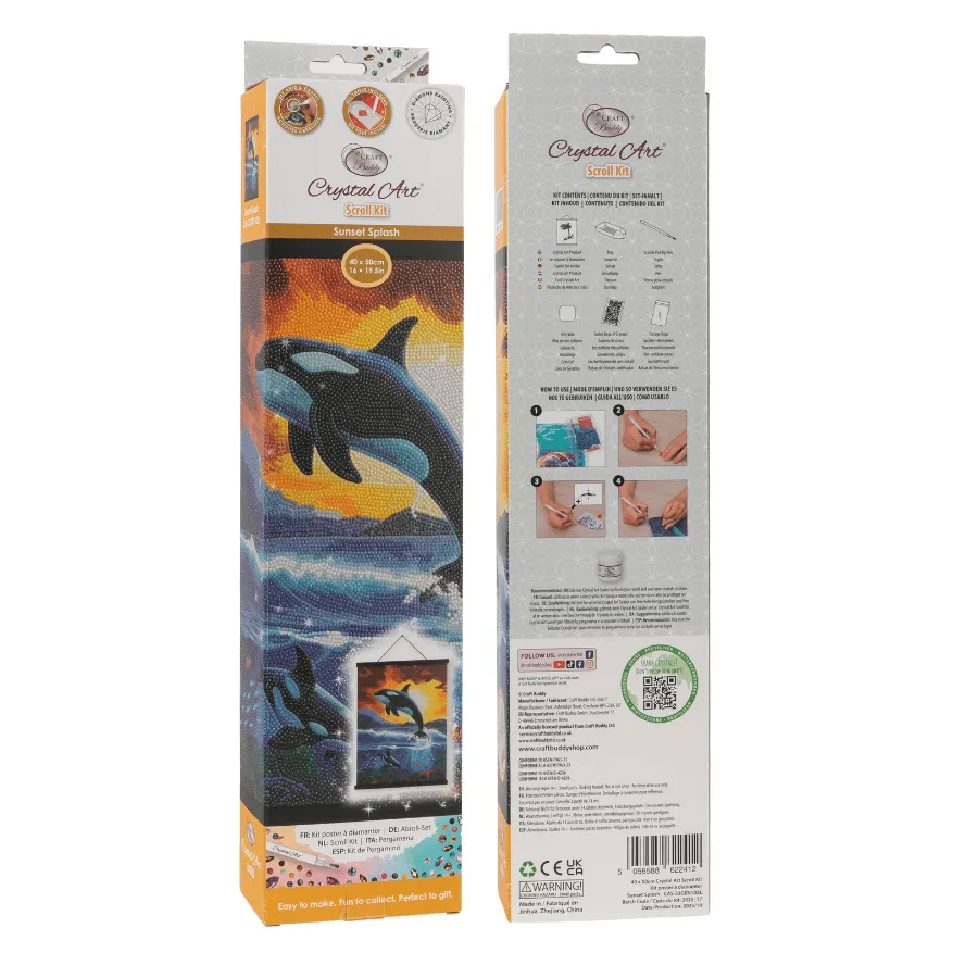 Craft Buddy Crystal Art Sunset Splash scroll 40x50cm orka