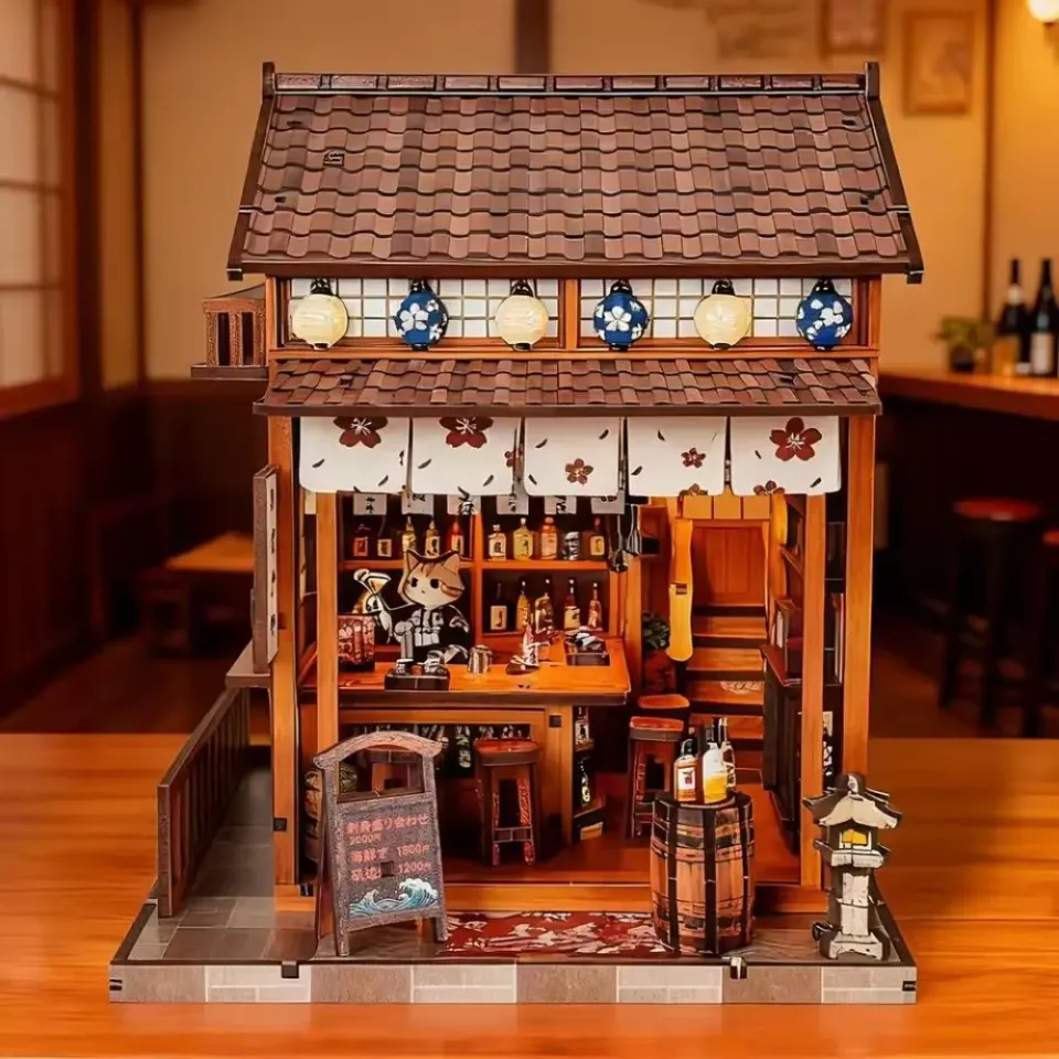 Figured'Art Sakura Sake Bar miniatuurhuisje 3D puzzel 209 stukjes