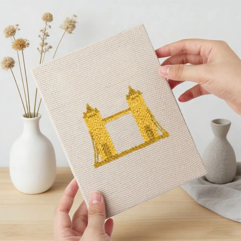Figured'Art Wereld Monumenten punch needle set 4 stuks met frame