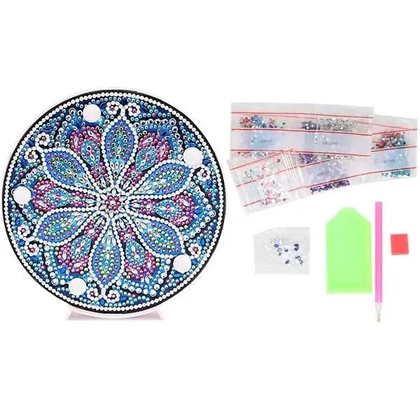 Figured'Art Diamond Painting Bloem Mandala LED-lamp 15 cm