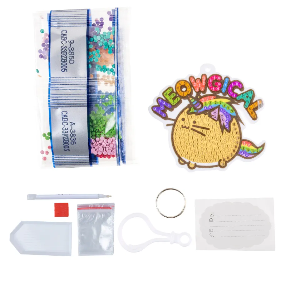 Craft Buddy Crystal Art Meowgical Fuzzballs sleutelhanger 9 cm