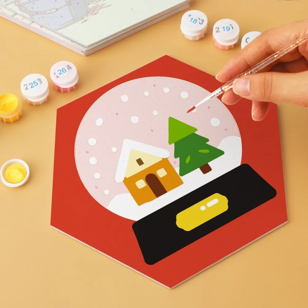 Figured'Art Mini Serie Zeshoeken schilderen op nummer 6 stuks kerst