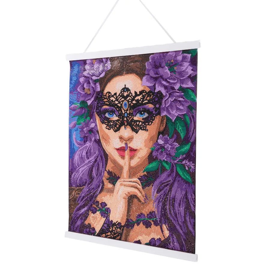 Craft Buddy Crystal Art Floral Whisper scroll 40x50cm full crystal