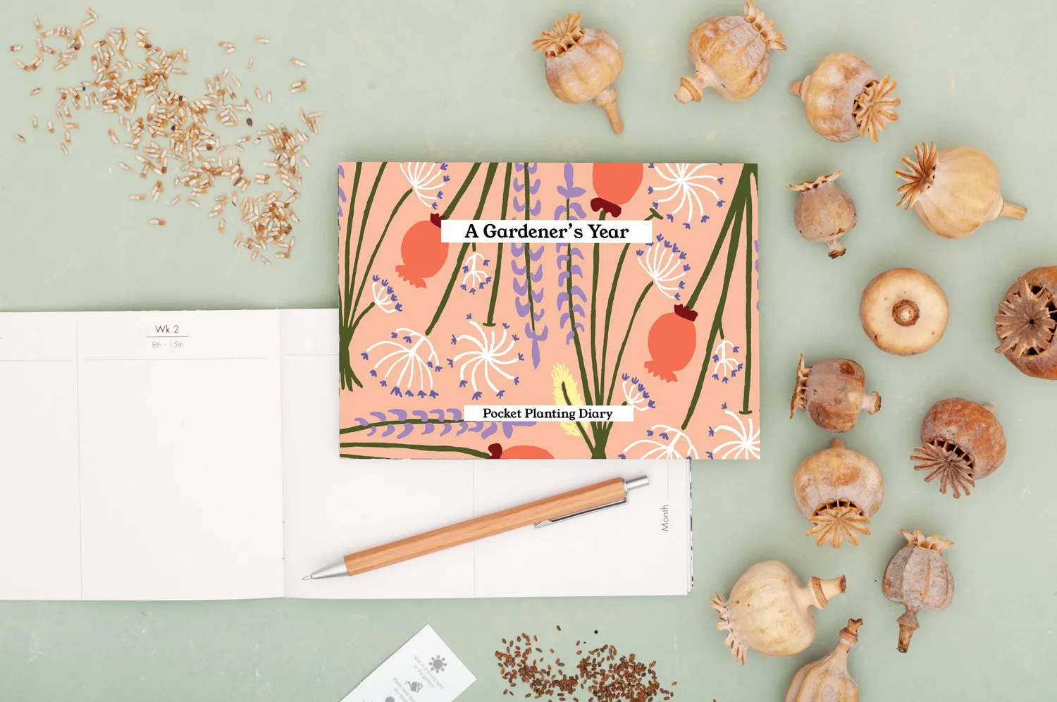 Studio Wald Gardener's Diary Peach tuindagboek A6