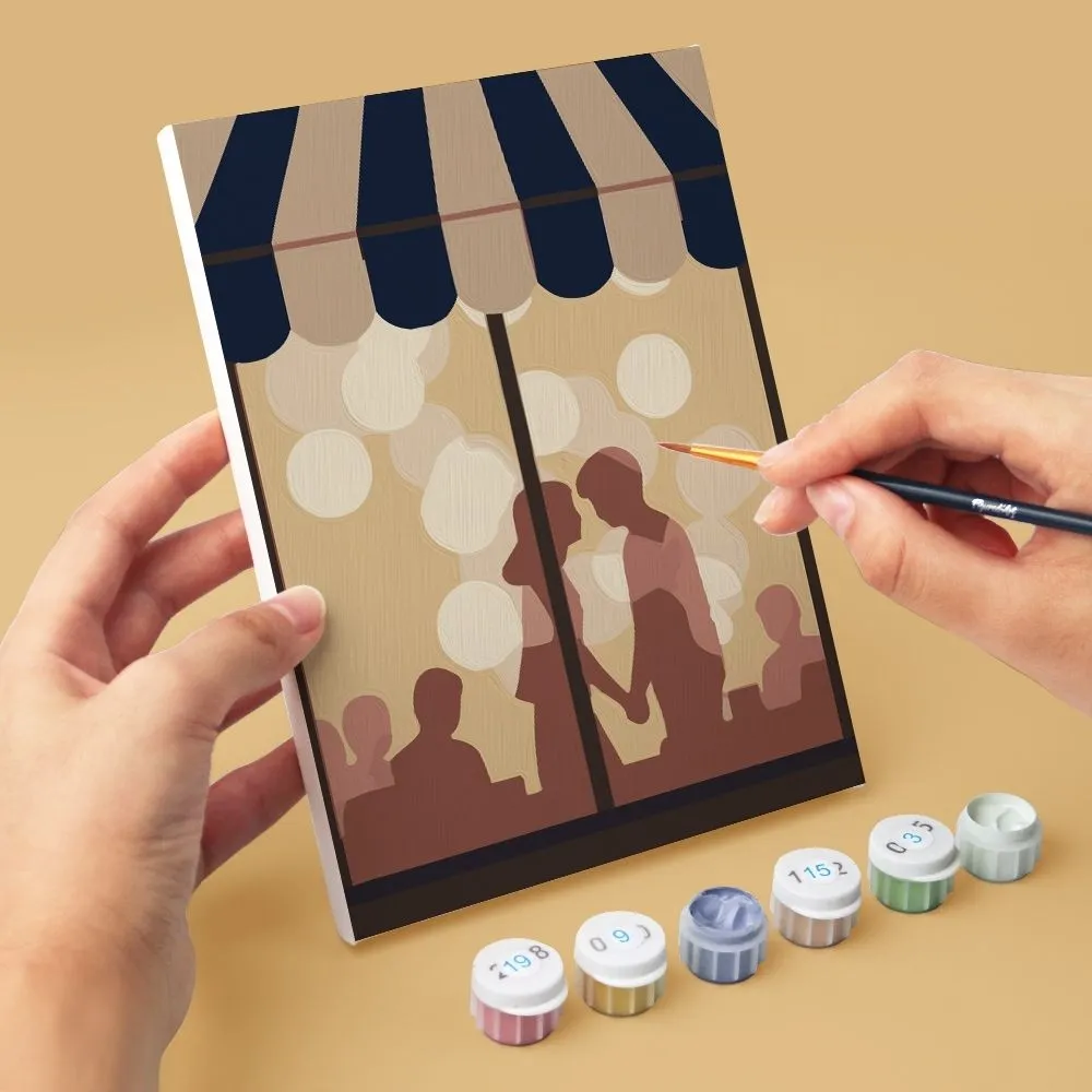 Figured'Art Mini Romantisch Café schilderen op nummer 15x20cm 6 stuks