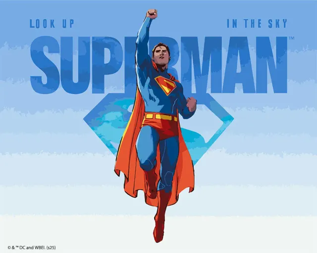 Figured'Art Superman vliegend schilderen op nummer 40x50cm DC