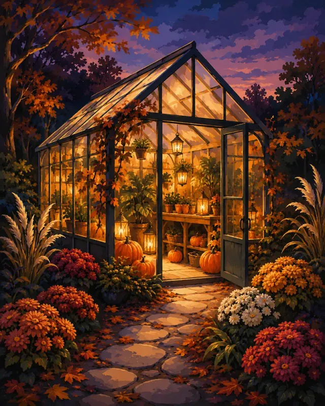 Figured'Art Stralend Herfstkas diamond painting 40x50 cm full drill